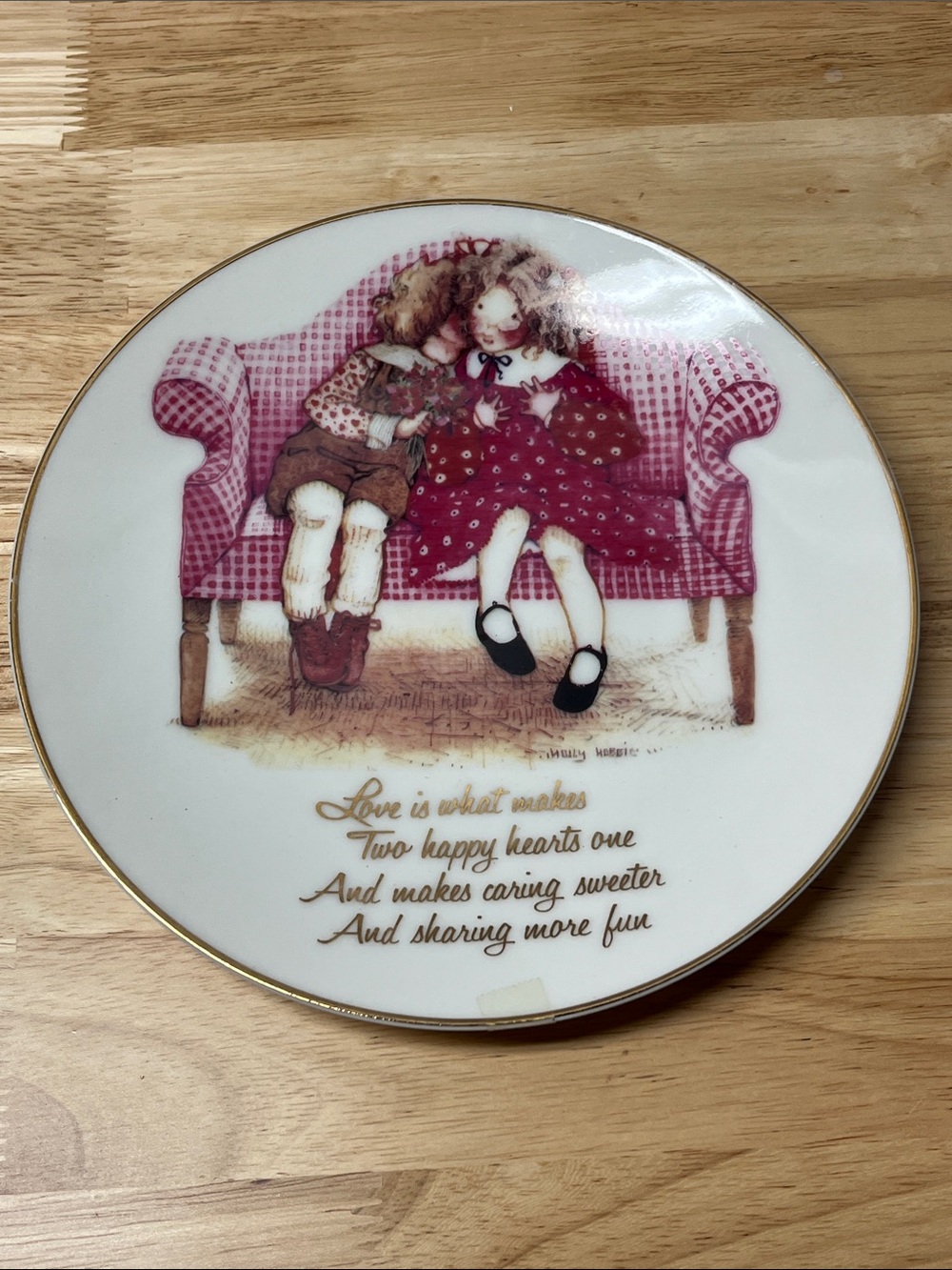 Vintage 1980 Holly Hobbie "Happy Hearts" Limited Edition Porcelain Plate